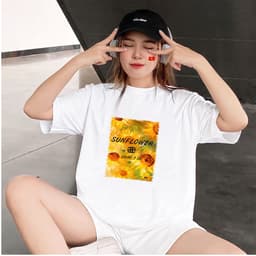 Thumbnail Áo Thun Gạo House Unisex cotton 100% cao cấp, áo phông nam nữ cộc tay cổ tròn,áo phông đi biển MAT05 3