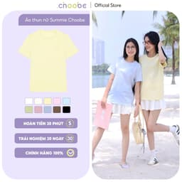 Thumbnail Áo phông nữ Summie Choobe thun form regular T-shirt basic cổ tròn vải cotton cao cấp thoải mái A123 1