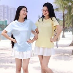 Thumbnail Áo phông nữ Summie Choobe thun form regular T-shirt basic cổ tròn vải cotton cao cấp thoải mái A123 2