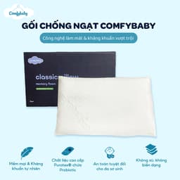 Thumbnail Gối Sơ Sinh chống mồ hôi trộm, mát gáy, chống ngạt, kháng khuẩn Comfy Baby Purotex Bamboo (0–36 tháng) 1