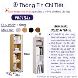 Thumbnail Kệ Sách Gỗ Tổ Ong FIVO FB01 Đa Tầng Dễ Lắp Ráp, Có Tấm Lưng Dày Dặn, Phù Hợp Với Mọi Không Gian, Đa Dạng Cách Sắp Xếp 2