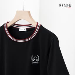 Thumbnail Áo phông nữ YOUNGER BY CARDINA chất liệu cotton kiểu dáng bo cổ có hình đính ngực 5YATC05 1