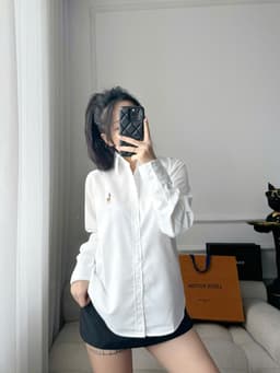 Thumbnail Áo sơ mi công sở nút trước kẻ sọc tay dài thanh lịch thời trang Callene (L2625-L2626) 1