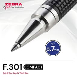 Thumbnail Bút Bi Cao Cấp F.301 Compact 0.7mm Zebra Pen - Mực Xanh, Thân Kim Loại, Nhẹ 12.3g [CHÍNH HÃNG] 4