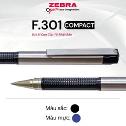 Thumbnail Bút Bi Cao Cấp F.301 Compact 0.7mm Zebra Pen - Mực Xanh, Thân Kim Loại, Nhẹ 12.3g [CHÍNH HÃNG] 3