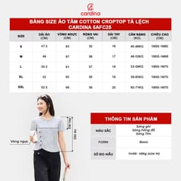 Thumbnail Áo thun nữ CARDINA chất tăm cotton kiểu dáng croptop tà lệch 5AFC25 2