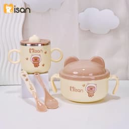 Thumbnail Combo Bát ăn dặm kèm thìa và Cốc ăn dặm giữ nhiệt KidAndMom Misan cao cấp cho bé 1