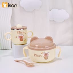 Thumbnail Combo Bát ăn dặm kèm thìa và Cốc ăn dặm giữ nhiệt KidAndMom Misan cao cấp cho bé 3