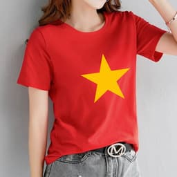 Thumbnail Áo phông nữ Cờ Đỏ Sao Vàng Việt nam chất liệu thun cotton - Áo thun nữ 'Độc lập tự do' - LOZA G0400 2
