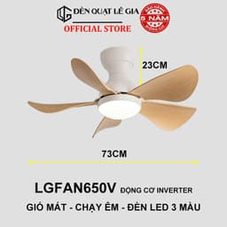 Thumbnail Quạt Trần Cho Trần Thấp 2m-3m | Quạt Trần Mini 3 cánh 5 cánh | Quạt trần cổ ngắn chung cư Lê Gia 3