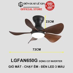 Thumbnail Quạt Trần Cho Trần Thấp 2m-3m | Quạt Trần Mini 3 cánh 5 cánh | Quạt trần cổ ngắn chung cư Lê Gia 1
