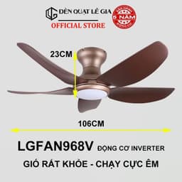 Thumbnail Quạt Trần Cho Trần Thấp 2m-3m | Quạt Trần Mini 3 cánh 5 cánh | Quạt trần cổ ngắn chung cư Lê Gia 4
