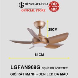 Thumbnail Quạt Trần Cho Trần Thấp 2m-3m | Quạt Trần Mini 3 cánh 5 cánh | Quạt trần cổ ngắn chung cư Lê Gia 2