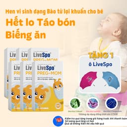 Thumbnail Combo 6 hộp Men vi sinh chứa Bào tử lợi khuẩn LiveSpo Pregmom cho bé Táo bón, Biếng ăn (20 ống) 1