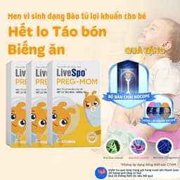 Thumbnail Combo 3 hộp Men vi sinh chứa Bào tử lợi khuẩn LiveSpo Pregmom cho bé Táo bón, Biếng ăn (20 ống) 1
