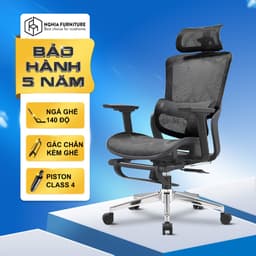 Thumbnail Ghế công thái học Nghiafurniture Mirai Tối đa tính năng, ngả lưng 140 độ, có gác chân, piston class4 3