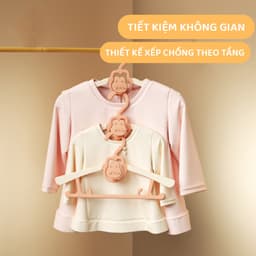 Thumbnail Combo 4 Móc treo quần áo trẻ em giá treo quần áo trẻ em đặc biệt có thể thu gọn cho trẻ sơ sinh và trẻ nhỏ 1