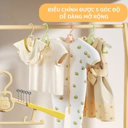 Thumbnail Combo 4 Móc treo quần áo trẻ em giá treo quần áo trẻ em đặc biệt có thể thu gọn cho trẻ sơ sinh và trẻ nhỏ 2