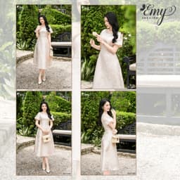 Thumbnail Đầm Thiết Kế EMY Thời Trang Cao Cấp EM7680 Đầm Gấm, Tùng Xòe Sang Chảnh Đi Tiệc 2