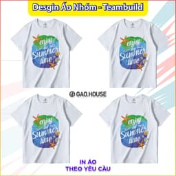 Thumbnail Áo phông nhóm GạoHouse N6 áo thun cotton cao cấp form Oversize, áo đi biển, áo nhóm in theo yêu cầu 1
