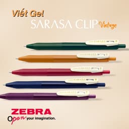 Thumbnail Bút Gel Zebra Sarasa Clip Vintage 0.5mm - 10 Màu Cổ Điển, Mực Gốc Nước, Công Nghệ Nhật Bản [Chính Hãng] 1