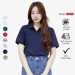 Thumbnail Áo polo nữ trơn tay ngắn basic form rộng GILLEE mang phong cách Hàn Quốc chất liệu cotton thoáng mát, mềm mại FAP078 1