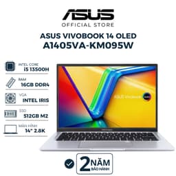Thumbnail Laptop Asus Vivobook 14 OLED A1405VA-KM095W i5-13500H | 16GB | 512GB | Intel Iris | 14" 2.8K  | Win 11 | Bạc 1