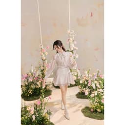 Thumbnail Set Áo sơ mi cổ đức tròn đính nơ họa tiết 2R05.2503OG, Chân váy pattern đổ hai tầng họa tiết 4R02.2503OG, set đồ nữ JM 2