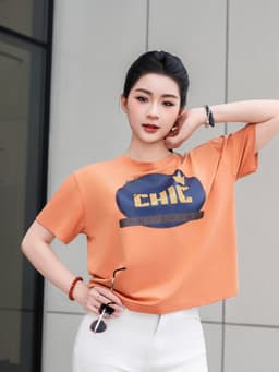 Thumbnail Áo Thun Nữ Laroma 02 | Mềm Mát - Thấm Hút Mồ Hôi - An Toàn Cho Da - Bền Bỉ 3