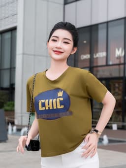 Thumbnail Áo Thun Nữ Laroma 02 | Mềm Mát - Thấm Hút Mồ Hôi - An Toàn Cho Da - Bền Bỉ 4