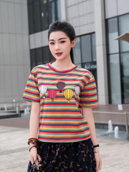 Thumbnail Áo Thun Nữ Laroma 02 | Mềm Mát - Thấm Hút Mồ Hôi - An Toàn Cho Da - Bền Bỉ 2