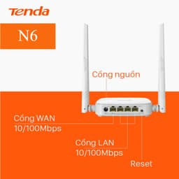 Thumbnail Bộ Phát WiFi Tenda N6 Chuẩn N 300Mbps - Hàng Chính Hãng 2