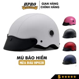 Thumbnail Mũ bảo hiểm nửa đầu thời trang Hpro helmet HP02B, nhiều màu sắc cá tính, kiểu dáng nón sơn Freesize (52-56cm) 1