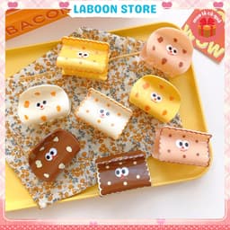 Thumbnail Kẹp tóc bánh ngọt phô mai sô cô la LABOON kẹp tóc càng cua nhựa hình bánh ngộ nghĩnh đáng yêu 1
