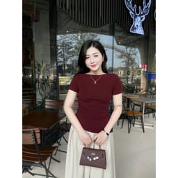 Thumbnail Áo Thun Nữ mã 269 Kiểu Lệch Vai Gấu Vát Nhún Eo Chất Vải Mềm Mịn Chất Cotton Nhật 2