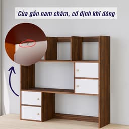Thumbnail Kệ Gỗ Để Bàn FB21 FIVO Cao Cấp Màu Trắng Và Xám, Decor Bàn Học, Văn Phòng, Hộc Tủ Gắn Nam Châm, Đa Dạng Mẫu Mã, Màu Sắc 3