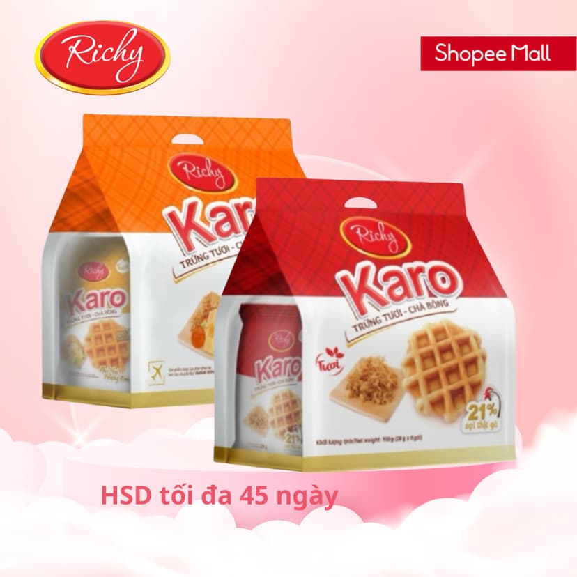 Ảnh Bánh karo Richy vị phô mai hoàng kim, trứng tươi chà bông x 6 bánh 2