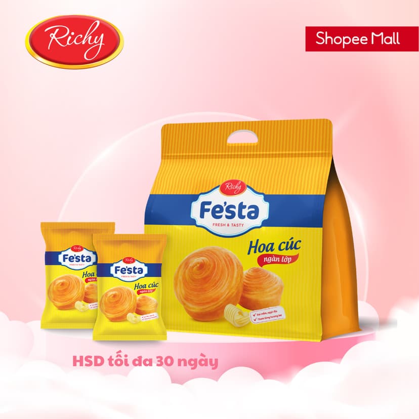 Ảnh Bánh mì hoa cúc ngàn lớp Festa Richy - HSD 30 ngày kể từ NSX 3
