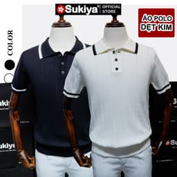 Thumbnail Áo Polo Nam SUKIYA Kẻ Cổ Áo Polo Len Dệt Kim Chất Liệu Sợi Mát Mẻ Kiểu Dáng Thanh Lịch AL105 1