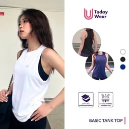 Thumbnail Áo thể thao Basic Tank Top ba lỗ nữ khoác ngoài tập gym dáng rộng mặc thoải mái Today U Wear 1