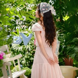 Thumbnail Set áo croptop phối váy xoè dài vải lưới màu hồng mơ dâu DEMETER nữ tính, thanh lịch - Simple Twist 3