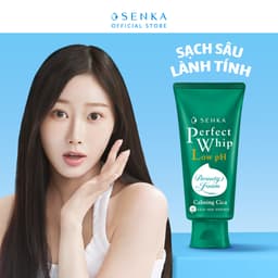 Thumbnail Sữa Rửa Mặt Rau Má Sạch Sâu Lành Tính  SENKA PERFECT WHIP LOW pH CALMING CICA 100G 2