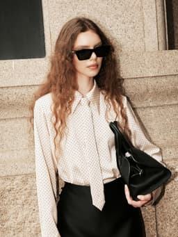 Thumbnail Áo sơ mi lụa chấm bi Reese Shirt HUONG BOUTIQUE HBSM1181 - Kèm cavat 1