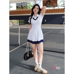 Thumbnail Váy tennis pickleball thể thao Mercy Dress Today U Wear cổ polo tặng kèm quần bảo hộ, chất liệu cao cấp thoải mái 2