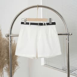 Thumbnail Quần short kaki nữ  cạp cao mã 273 - Dáng xuông tôn dáng, có belt, chất dày dặn dễ phối đồ 2
