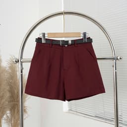 Thumbnail Quần short kaki nữ  cạp cao mã 273 - Dáng xuông tôn dáng, có belt, chất dày dặn dễ phối đồ 1