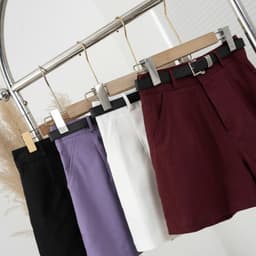 Thumbnail Quần short kaki nữ  cạp cao mã 273 - Dáng xuông tôn dáng, có belt, chất dày dặn dễ phối đồ 4