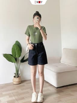 Thumbnail Quần Short Jean Nữ Form Ngố Lưng Cao ENVY JS55, Quần Jean Đùi Nữ Mới 3