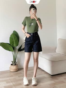 Thumbnail Quần Short Jean Nữ Form Ngố Lưng Cao ENVY JS55, Quần Jean Đùi Nữ Mới 2