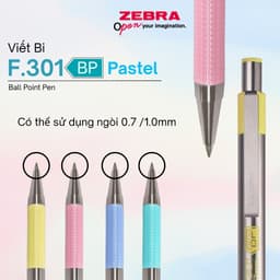 Thumbnail Bút Bi Kim Loại Cao Cấp F.301 Pastel Zebra Pen 1.0mm - Mực Xanh, Vỏ Kim Loại Sang Trọng [Chính Hãng] 3